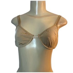 VINTAGE ITALY GOLDEN LADY Bra Size Large Beige Unpadded underwired